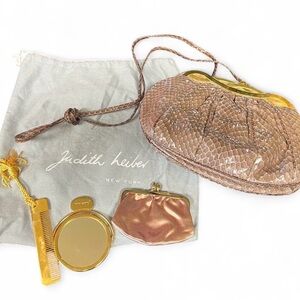 Vintage Judith Leiber Snakeskin Clutch Set - Pristine w/ Accessories
